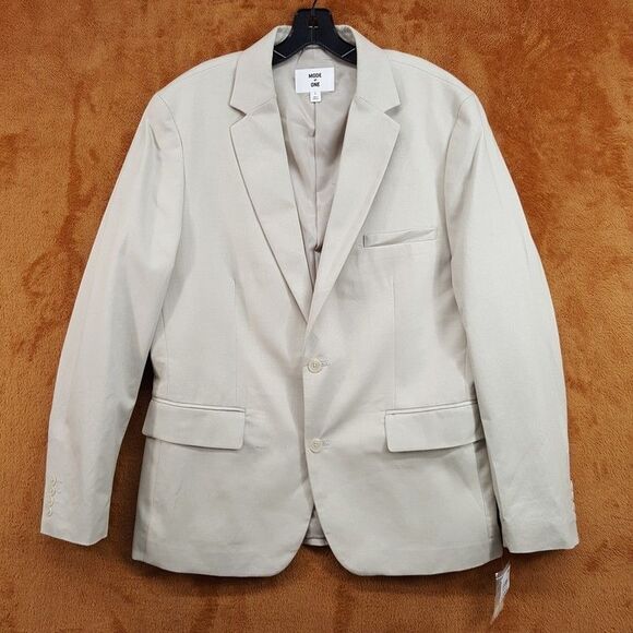 Mode of One Other - MODE OF ONE Sport Coat Mens Large Tan Two Button Linen Blend Blazer Jacket